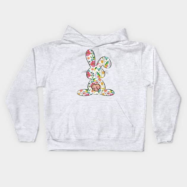Pretty Easter Bunny floral pattern Kids Hoodie by Sheila’s Studio